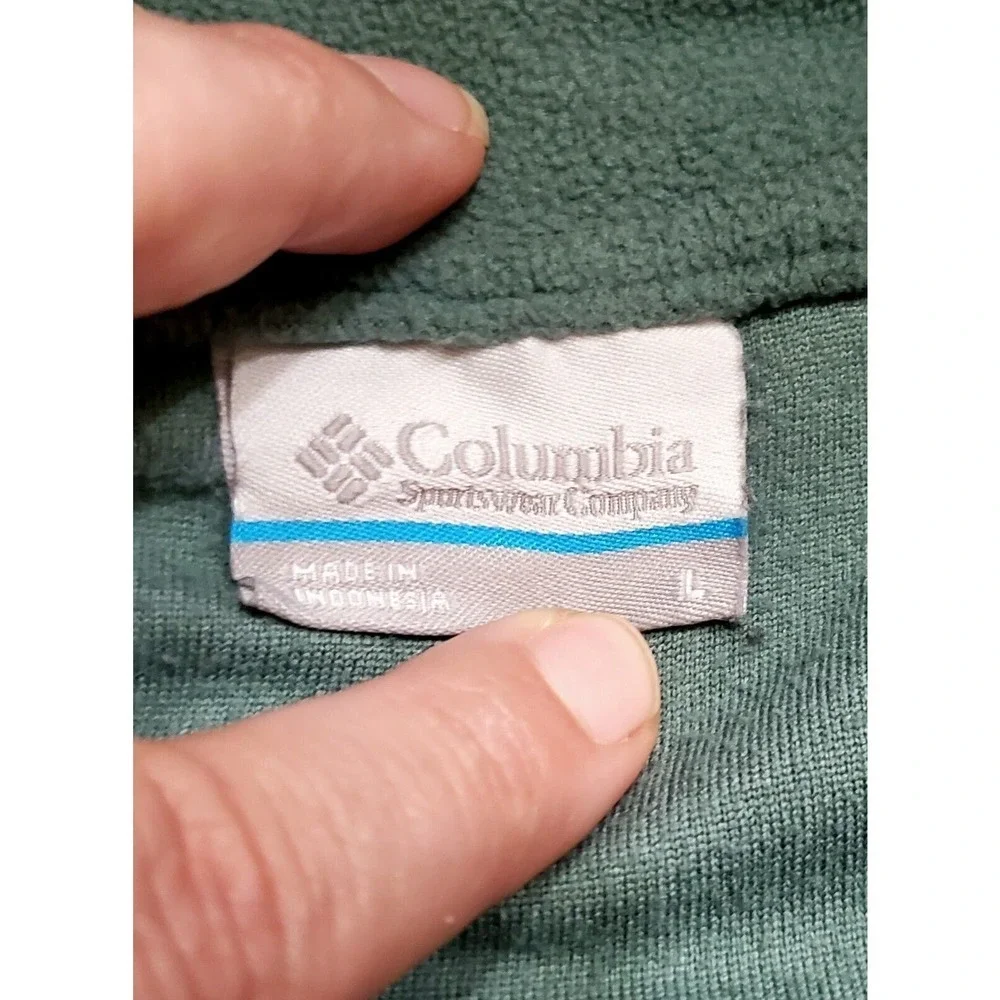 Columbia Men's 1/4 Zip Pullover Performance Fleece Sweater Size Large Aqua Blue